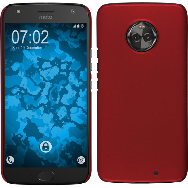 Hardcase für Lenovo Moto X4 gummiert rot