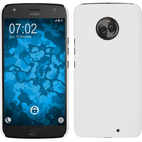 Hardcase für Lenovo Moto X4 gummiert weiﬂ