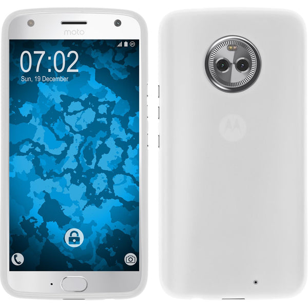 PhoneNatic Case kompatibel mit Lenovo Moto X4 - weiﬂ Silikon Hülle matt Cover