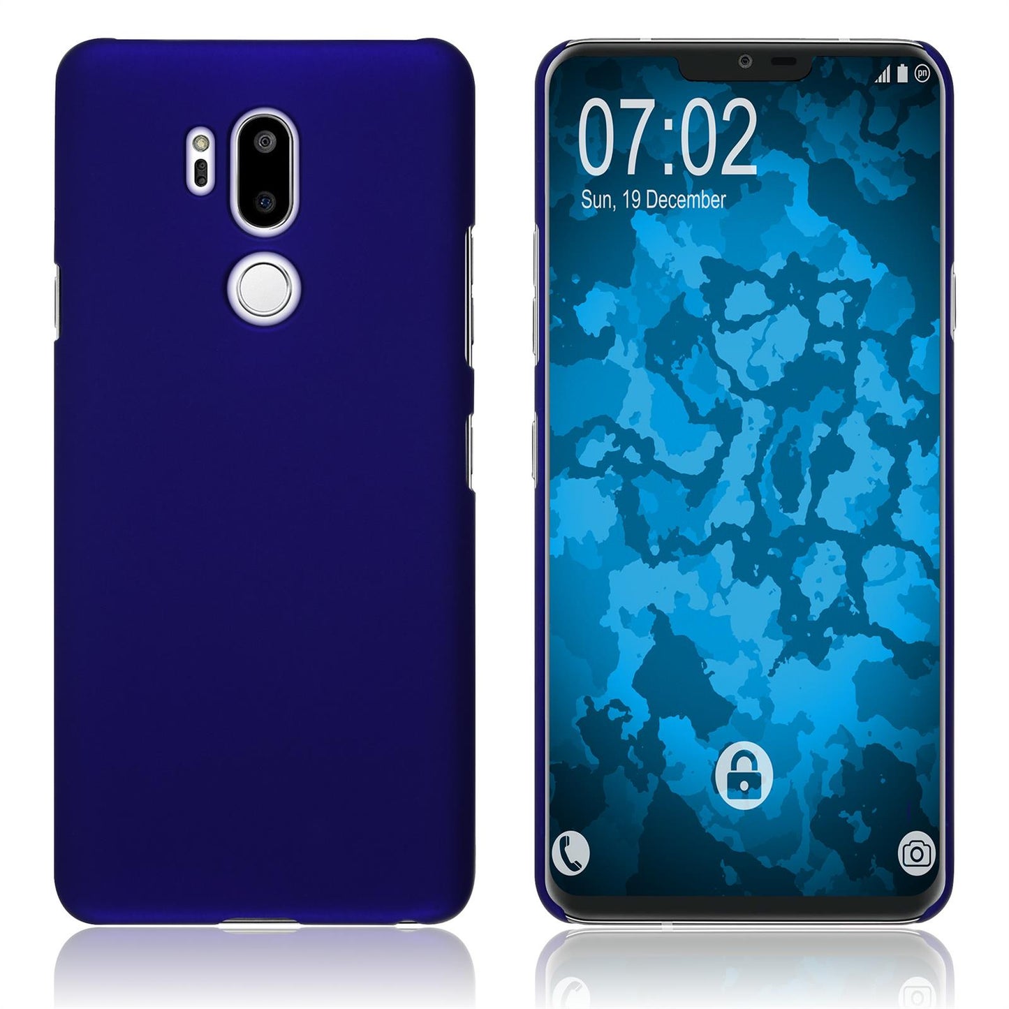Hardcase für LG G7 ThinQ gummiert blau