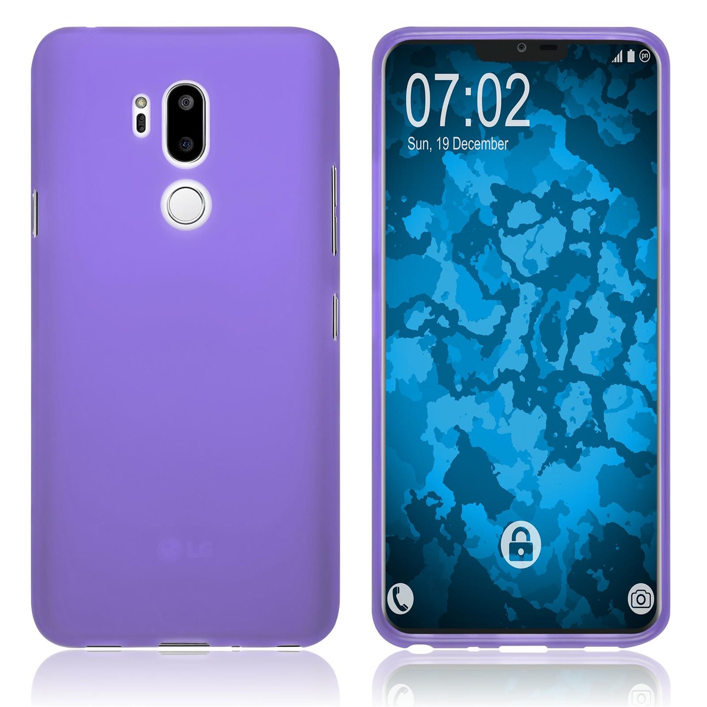 PhoneNatic Case kompatibel mit LG G7 ThinQ - lila Silikon Hülle matt Cover
