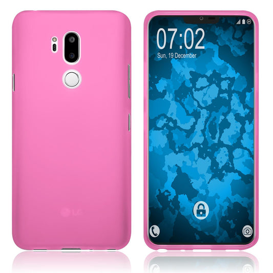 PhoneNatic Case kompatibel mit LG G7 ThinQ - pink Silikon Hülle matt Cover