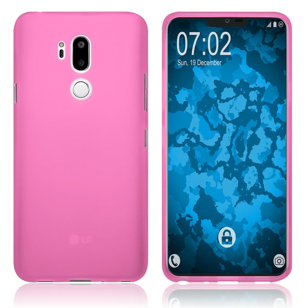 PhoneNatic Case kompatibel mit LG G7 ThinQ - pink Silikon Hülle matt Cover