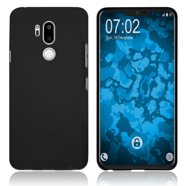 PhoneNatic Case kompatibel mit LG G7 ThinQ - schwarz Silikon Hülle matt Cover