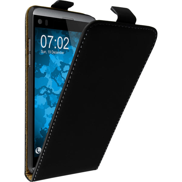 Kunst-Lederhülle für LG Q8 Flip-Case schwarz Cover