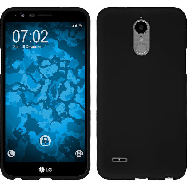 PhoneNatic Case kompatibel mit LG Stylus 3 - schwarz Silikon Hülle matt + 2 Schutzfolien