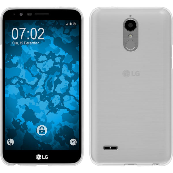 PhoneNatic Case kompatibel mit LG Stylus 3 - weiß Silikon Hülle matt + 2 Schutzfolien