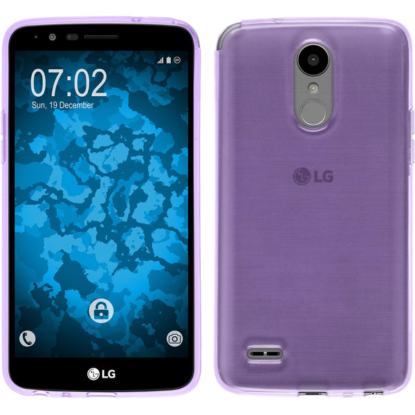 PhoneNatic Case kompatibel mit LG Stylus 3 - lila Silikon Hülle transparent + 2 Schutzfolien