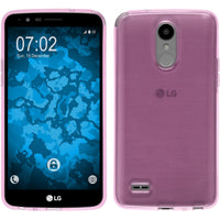 PhoneNatic Case kompatibel mit LG Stylus 3 - rosa Silikon Hülle transparent + 2 Schutzfolien
