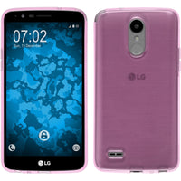 PhoneNatic Case kompatibel mit LG Stylus 3 - rosa Silikon Hülle transparent + 2 Schutzfolien