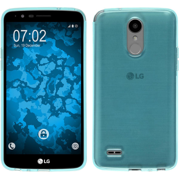 PhoneNatic Case kompatibel mit LG Stylus 3 - türkis Silikon Hülle transparent + 2 Schutzfolien
