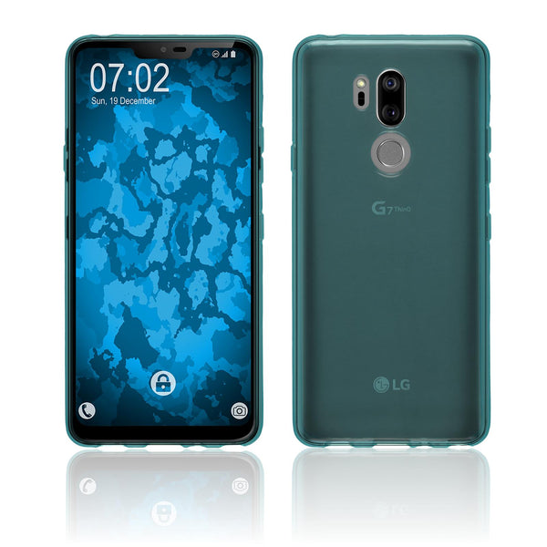 PhoneNatic Case kompatibel mit LG G7 ThinQ - türkis Silikon Hülle transparent Cover