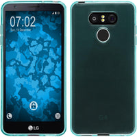 PhoneNatic Case kompatibel mit LG Q8 - türkis Silikon Hülle transparent Cover