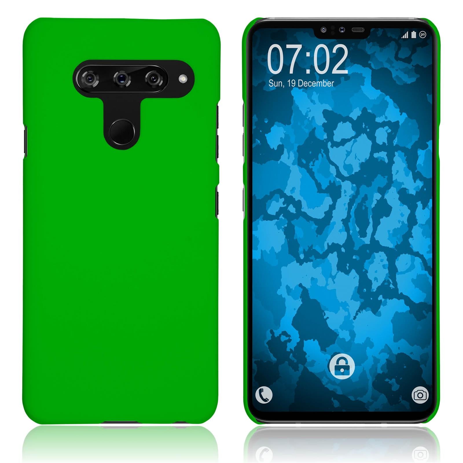 Hardcase für LG V40 ThinQ gummiert grün