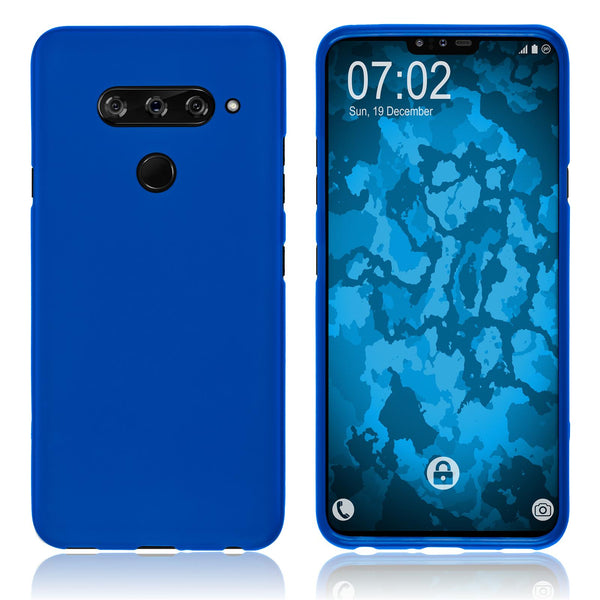 PhoneNatic Case kompatibel mit LG V40 ThinQ - blau Silikon Hülle matt Cover