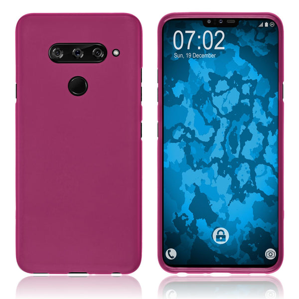 PhoneNatic Case kompatibel mit LG V40 ThinQ - pink Silikon Hülle matt Cover
