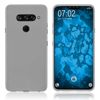PhoneNatic Case kompatibel mit LG V40 ThinQ - transparent-weiß Silikon Hülle matt Cover