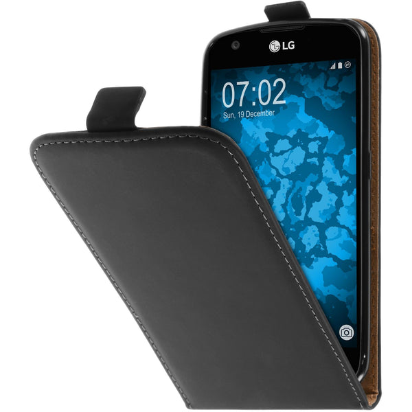 Kunst-Lederhülle für LG X Venture Flip-Case schwarz + 2 Schu