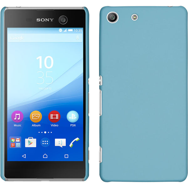 Hardcase für Sony Xperia M5 gummiert hellblau