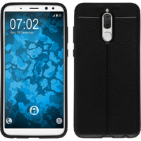 PhoneNatic Case kompatibel mit Huawei Mate 10 Lite - schwarz Silikon Hülle Lederoptik Cover
