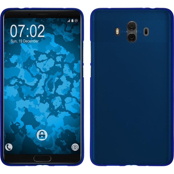 PhoneNatic Case kompatibel mit Huawei Mate 10 - blau Silikon Hülle matt Cover