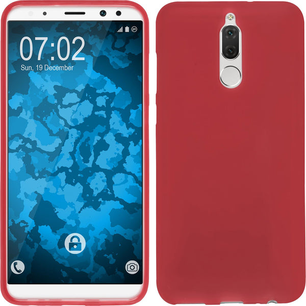 PhoneNatic Case kompatibel mit Huawei Mate 10 Lite - rot Silikon Hülle matt Cover