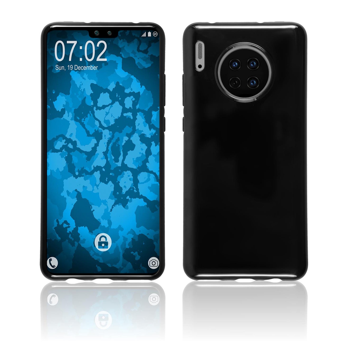 PhoneNatic Case kompatibel mit Huawei Mate 30 - schwarz Silikon Hülle  Cover