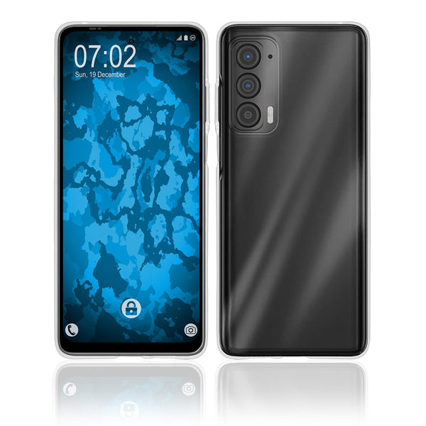 PhoneNatic Case kompatibel mit Motorola Moto Edge 2021 - Crystal Clear Silikon Hülle crystal-case Cover