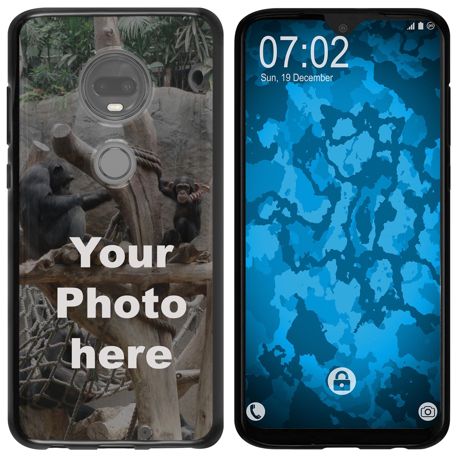 Moto G7 Personalisierte Handyhülle  schwarz zum selbst gest