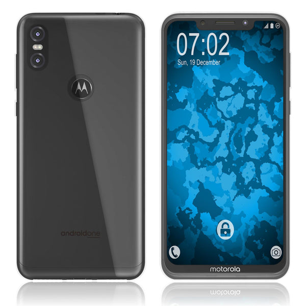 PhoneNatic Case kompatibel mit Motorola One (P30 Play) - Crystal Clear Silikon Hülle transparent Cover