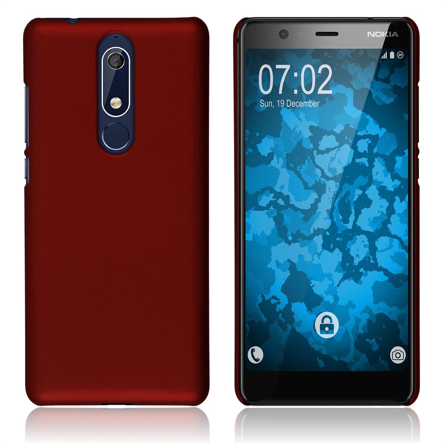 Hardcase für  Nokia 5.1 gummiert rot