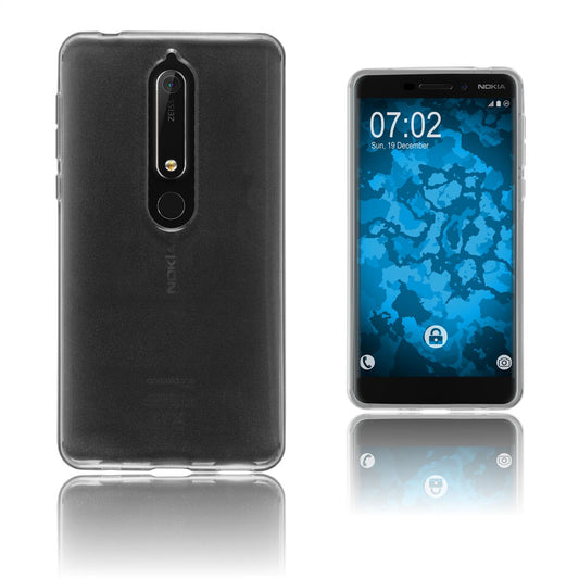 PhoneNatic Case kompatibel mit  Nokia 6.1 (2018) - Crystal Clear Silikon Hülle transparent Cover