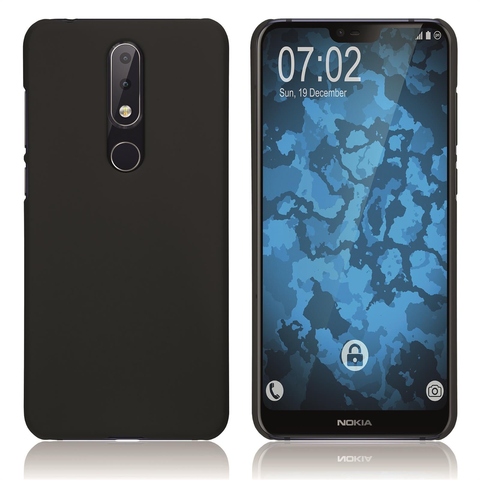 Hardcase für  Nokia 6.1 Plus gummiert schwarz