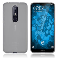 PhoneNatic Case kompatibel mit  Nokia 6.1 Plus - transparent-weiﬂ Silikon Hülle matt Cover