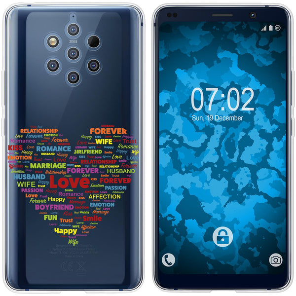 Nokia 9 PureView Silikon-Hülle pride Herz M5 Case