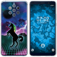 Nokia 9 PureView Silikon-Hülle Retro Wave Einhorn M2 Case