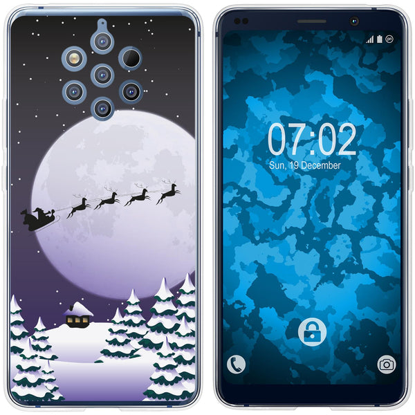 Nokia 9 PureView Silikon-Hülle X Mas Weihnachten Santa - Nig