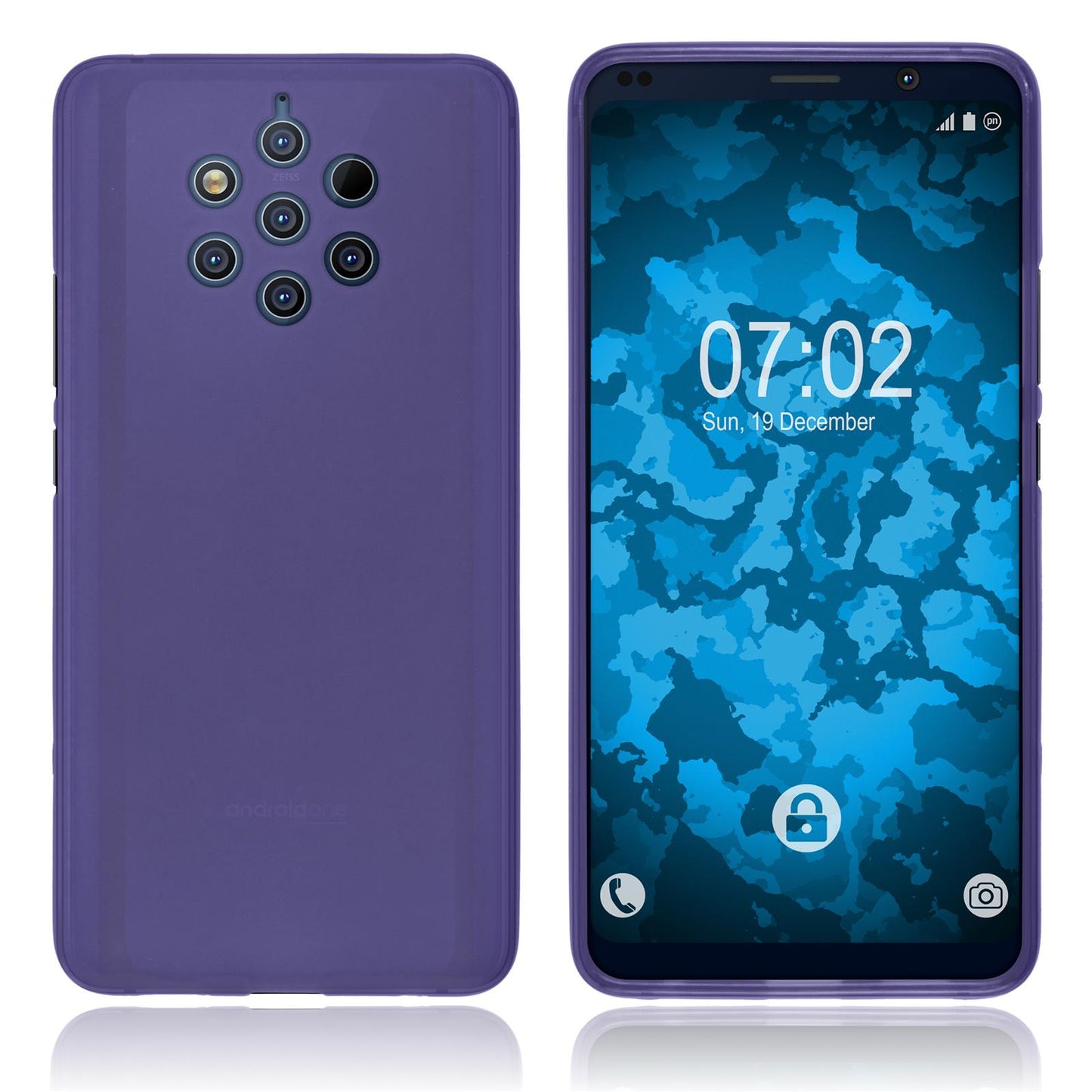PhoneNatic Case kompatibel mit  Nokia 9 PureView - lila Silikon Hülle matt Cover