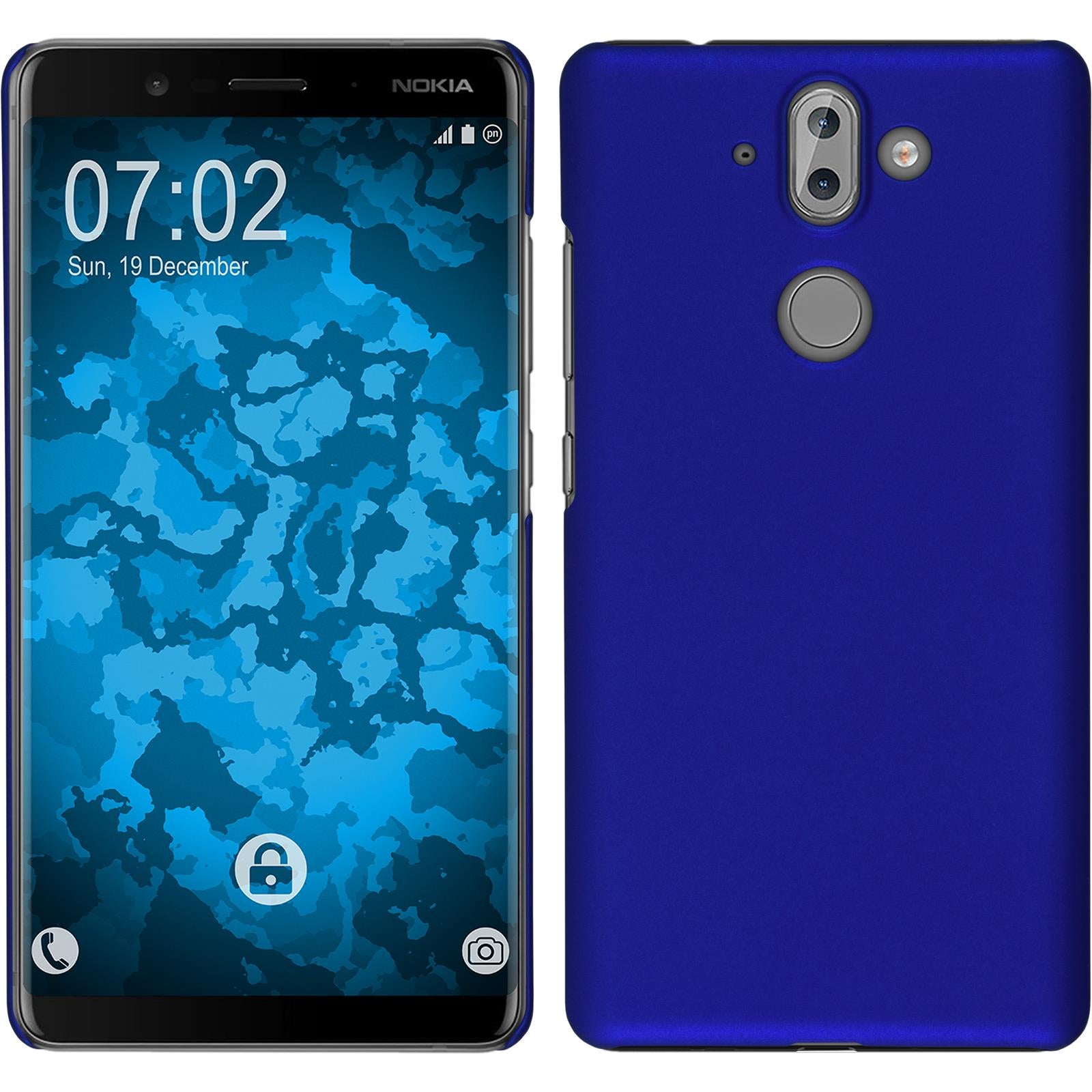 Hardcase für  Nokia 9 gummiert blau