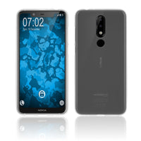 PhoneNatic Case kompatibel mit  Nokia 5.1 Plus - transparent-weiß Silikon Hülle matt Cover