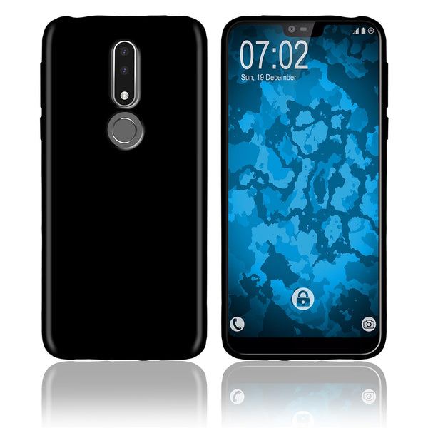 PhoneNatic Case kompatibel mit  Nokia 7.1 - schwarz Silikon Hülle  Cover