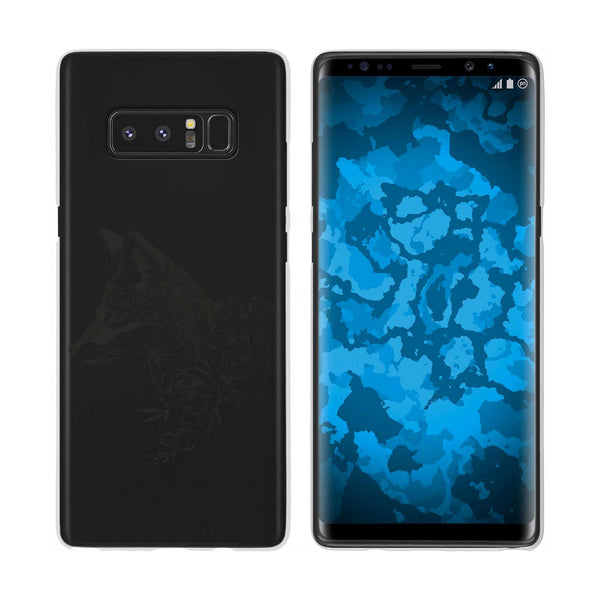 Galaxy Note 8 Silikon-Hülle Floral Fuchs M1-1 Case
