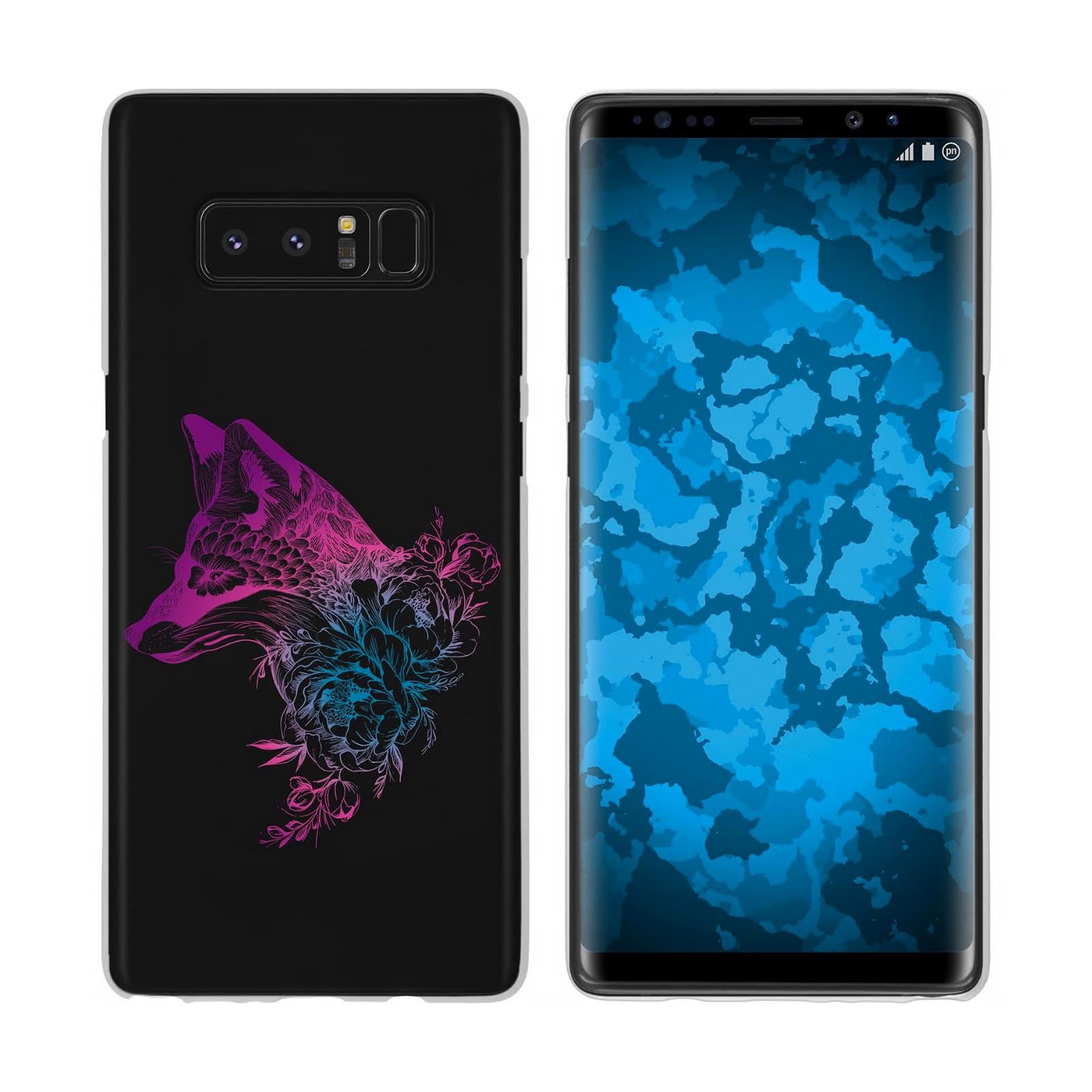 Galaxy Note 8 Silikon-Hülle Floral Fuchs M1-6 Case