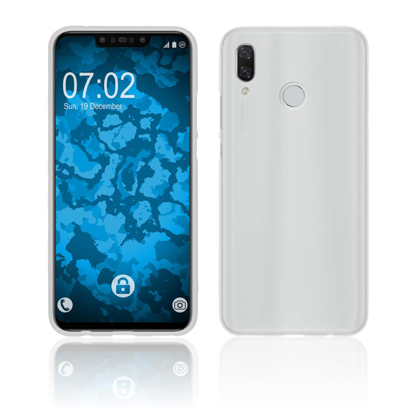 PhoneNatic Case kompatibel mit Huawei Nova 3 - weiß Silikon Hülle matt Cover