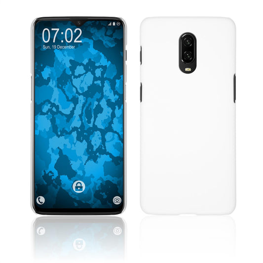 Hardcase für  OnePlus 6T gummiert weiﬂ