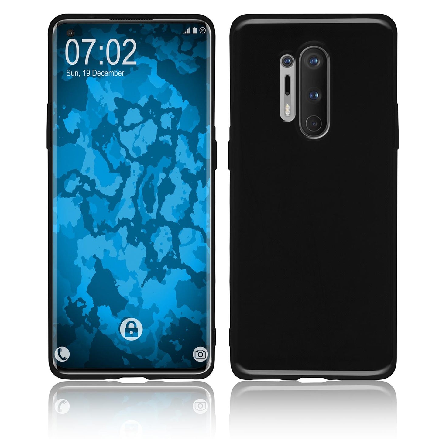 PhoneNatic Case kompatibel mit  OnePlus 8 Pro - schwarz Silikon Hülle  Cover