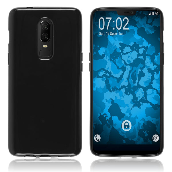 PhoneNatic Case kompatibel mit  OnePlus 6 - schwarz Silikon Hülle  Cover