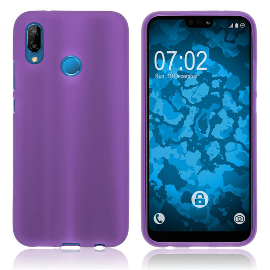 PhoneNatic Case kompatibel mit Huawei P20 Lite - lila Silikon Hülle matt Cover
