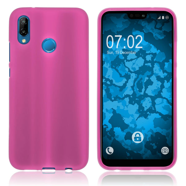 PhoneNatic Case kompatibel mit Huawei P20 Lite - pink Silikon Hülle matt Cover