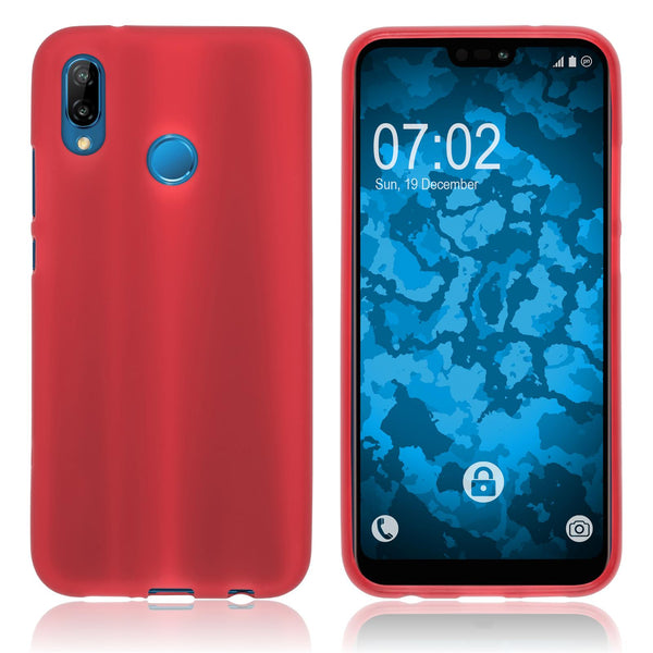 PhoneNatic Case kompatibel mit Huawei P20 Lite - rot Silikon Hülle matt Cover